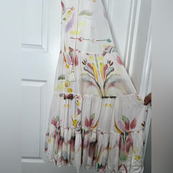 Free People watercolor Maxi Dress Sz 10 - Picture 8 of 15